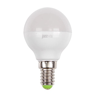 Лампа LED E14 G45 9W/830  230V шар матовый 820Lm JAZZWAY